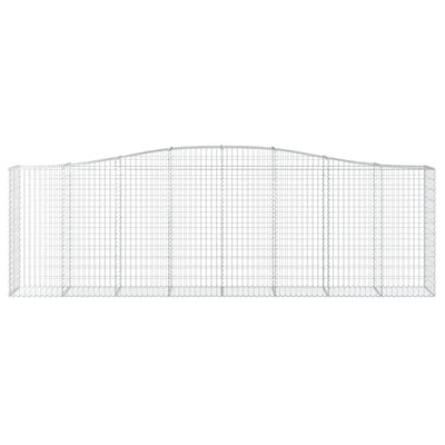 vidaXL Arched Gabion Basket 400x50x80/100 cm Galvanised Iron