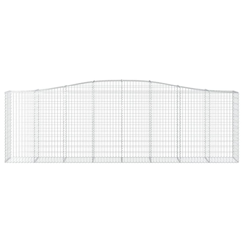 vidaXL Arched Gabion Basket 400x50x80/100 cm Galvanised Iron