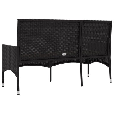 vidaXL 3-Seater Garden Bench with Cushions Grey Poly Rattan