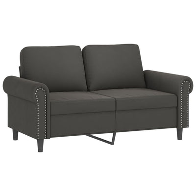 vidaXL 2-Seater Sofa with Pillows&Cushions Dark Grey 120 cm Velvet