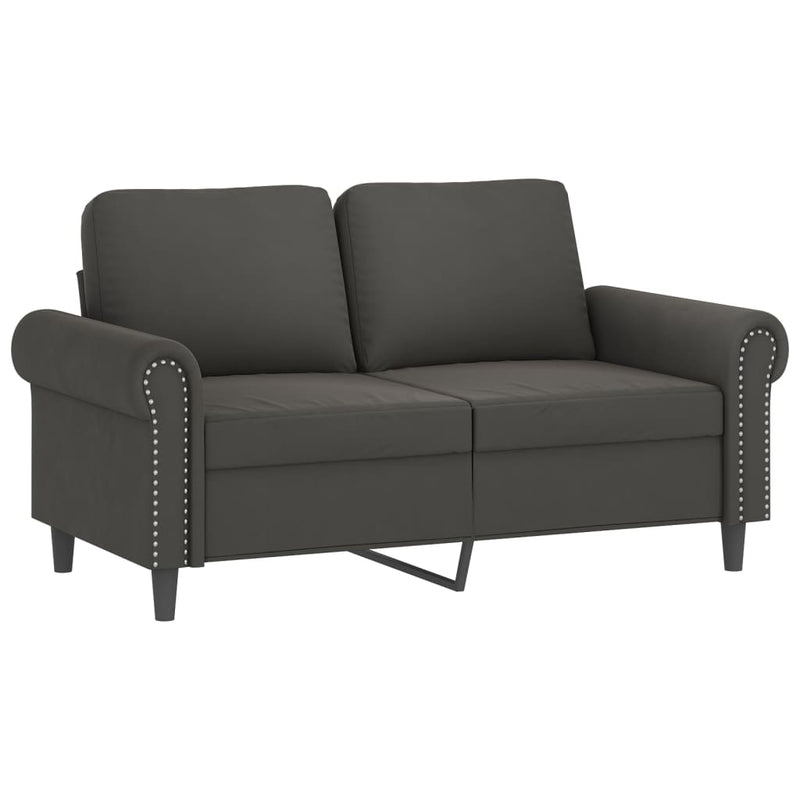 vidaXL 2-Seater Sofa with Pillows&Cushions Dark Grey 120 cm Velvet