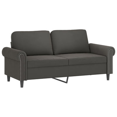 vidaXL 2-Seater Sofa with Pillows&Cushions Dark Grey 120 cm Velvet