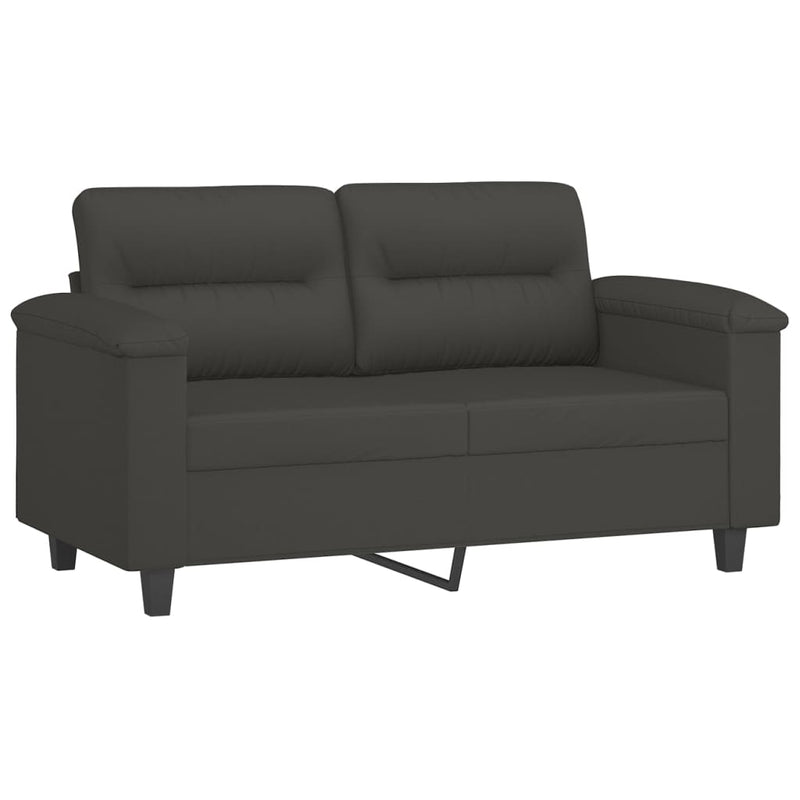 vidaXL 2-Seater Sofa with Pillows&Cushions Dark Grey 120 cm Microfibre Fabric
