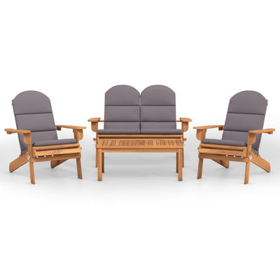vidaXL 5 Piece Adirondack Garden Lounge Set Solid Wood Acacia