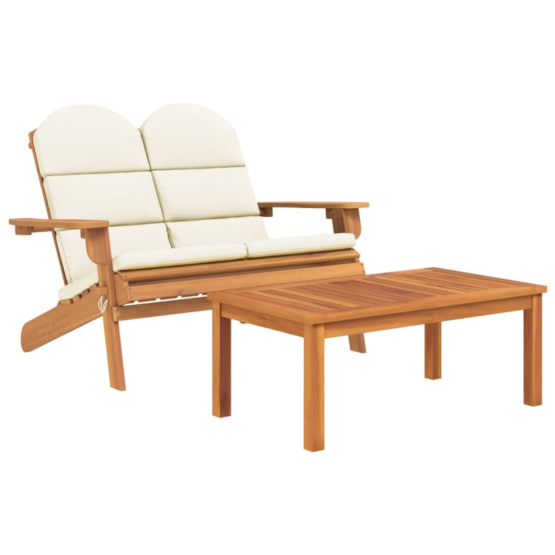 vidaXL 3 Piece Adirondack Garden Lounge Set Solid Wood Acacia