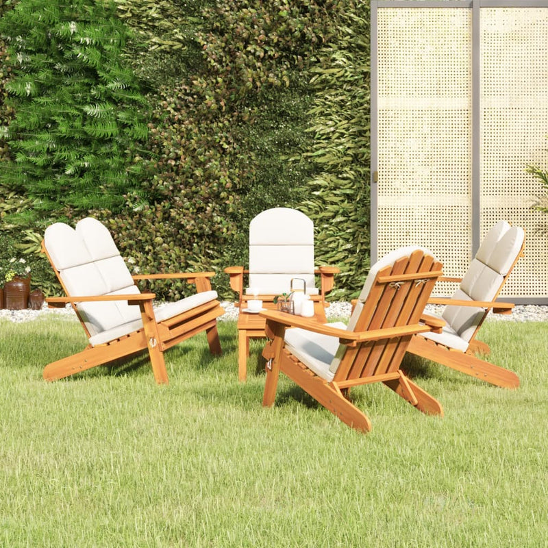 vidaXL 5 Piece Adirondack Garden Lounge Set Solid Wood Acacia