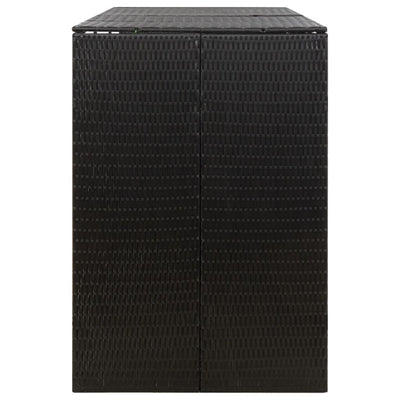 vidaXL Triple Wheelie Bin Shed Black 207x80x117 cm Poly Rattan