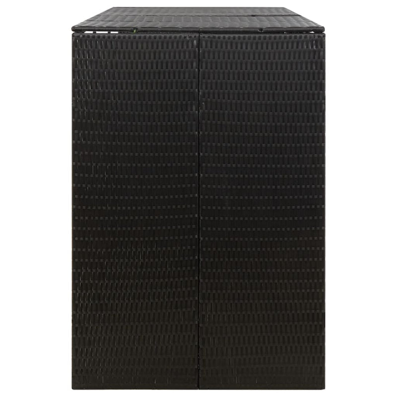 vidaXL Triple Wheelie Bin Shed Black 207x80x117 cm Poly Rattan