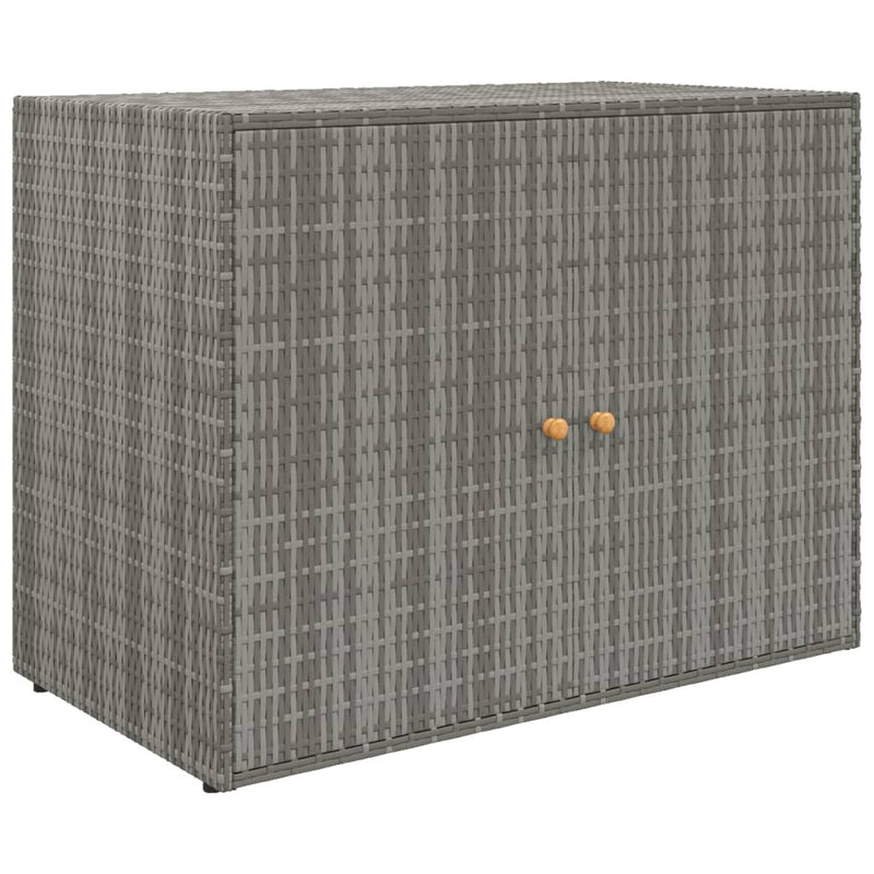 vidaXL Garden Storage Cabinet Black 100x55.5x80 cm Poly Rattan