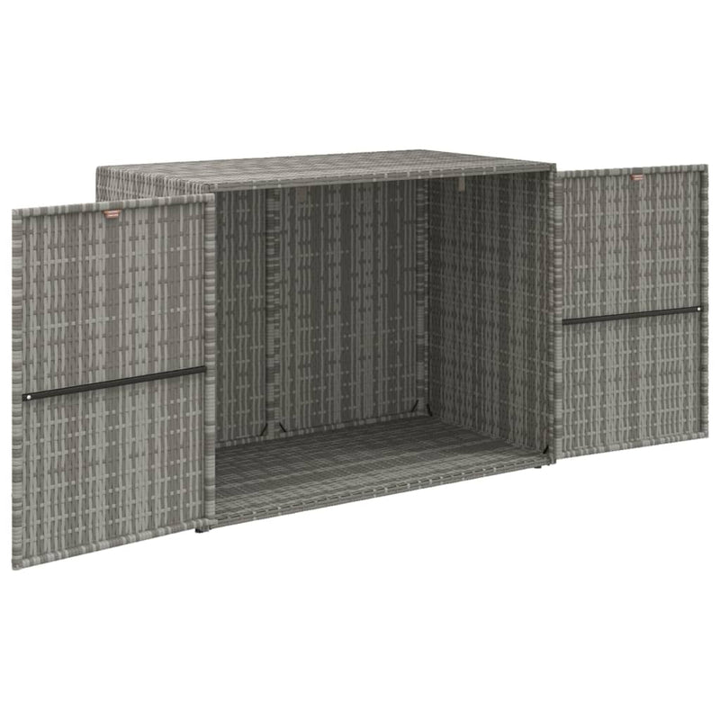 vidaXL Garden Storage Cabinet Black 100x55.5x80 cm Poly Rattan
