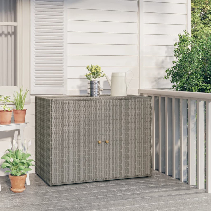 vidaXL Garden Storage Cabinet Black 100x55.5x80 cm Poly Rattan