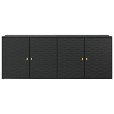 vidaXL Garden Storage Cabinet Black 100x55.5x80 cm Poly Rattan