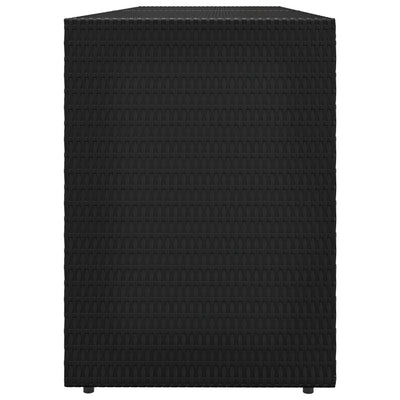 vidaXL Garden Storage Cabinet Black 100x55.5x80 cm Poly Rattan