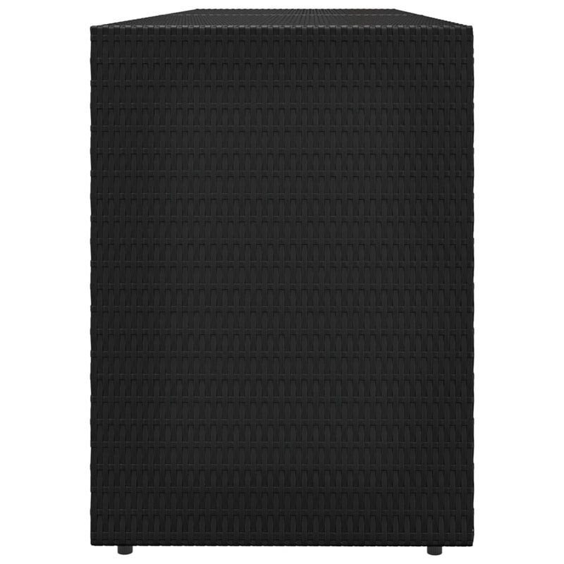 vidaXL Garden Storage Cabinet Black 100x55.5x80 cm Poly Rattan
