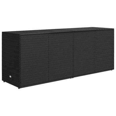 vidaXL Garden Storage Cabinet Black 100x55.5x80 cm Poly Rattan