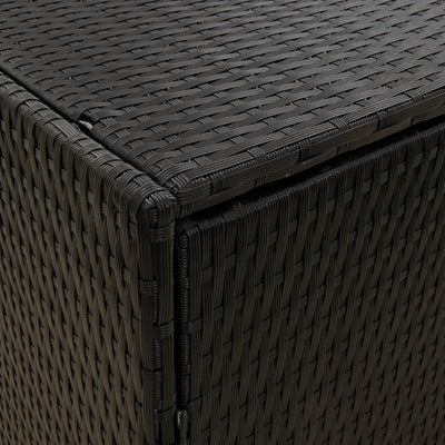 vidaXL Garden Storage Cabinet Black 100x55.5x80 cm Poly Rattan