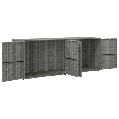 vidaXL Garden Storage Cabinet Black 100x55.5x80 cm Poly Rattan