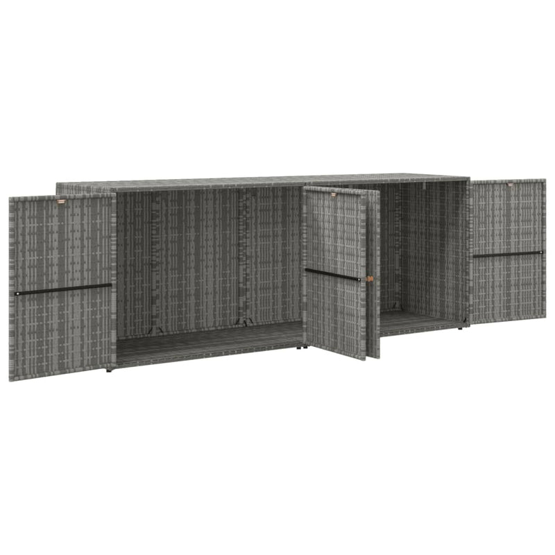 vidaXL Garden Storage Cabinet Black 100x55.5x80 cm Poly Rattan