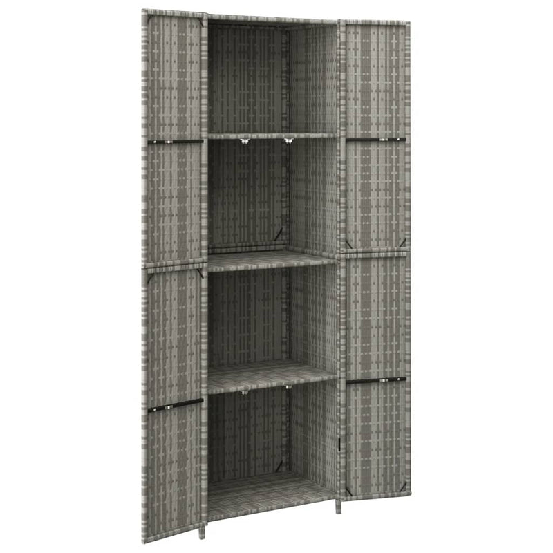 vidaXL Garden Storage Cabinet Black 59x40x180 cm Poly Rattan