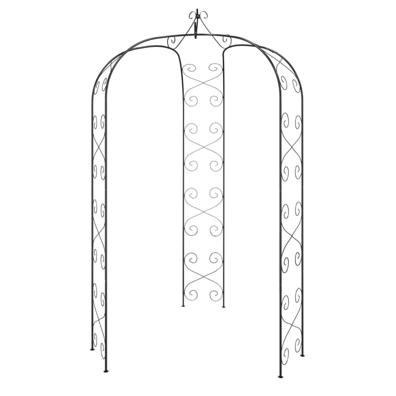 vidaXL Garden Arch Black Ø180x255 cm Steel