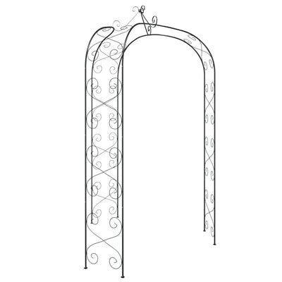 vidaXL Garden Arch Black Ø180x255 cm Steel