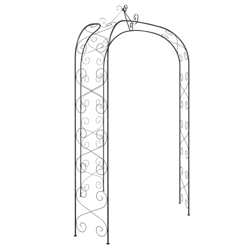 vidaXL Garden Arch Black Ø180x255 cm Steel