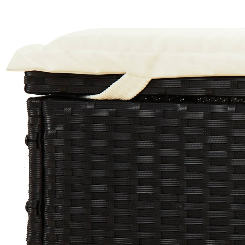 vidaXL 2-Person Sunbed with Cushions Grey Poly Rattan