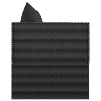 vidaXL Outdoor Lounge Bed with Cushions Brown Poly Rattan