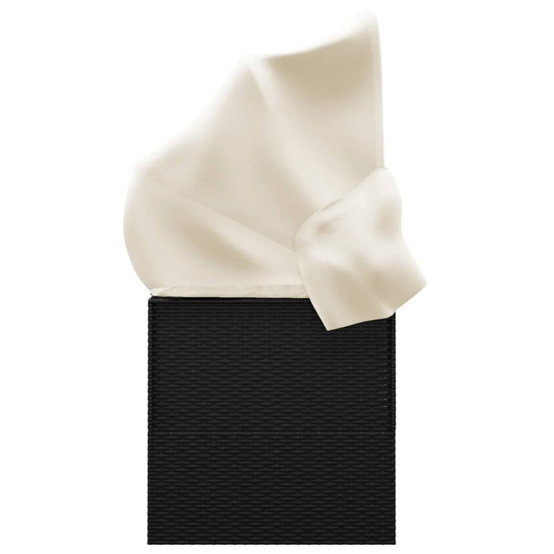 vidaXL Outdoor Lounge Bed with Roof and Cushions Brown Poly Rattan