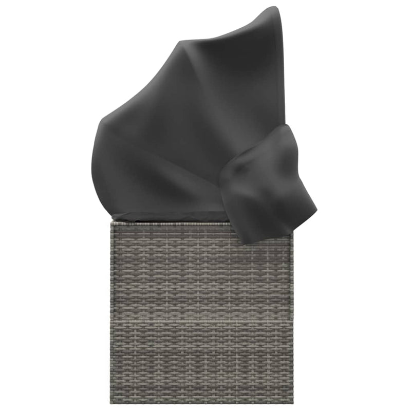 vidaXL Outdoor Lounge Bed with Roof and Cushions Brown Poly Rattan