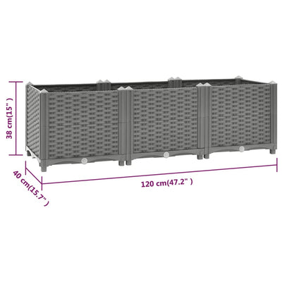 vidaXL Raised Bed 160x40x38 cm Polypropylene