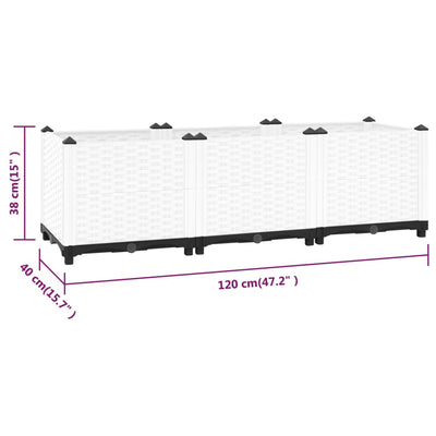 vidaXL Raised Bed 160x40x38 cm Polypropylene
