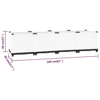 vidaXL Raised Bed 160x40x38 cm Polypropylene
