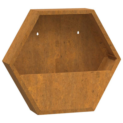 vidaXL Wall Planters 2 pcs Rusty Corten Steel 30x10x25 cm