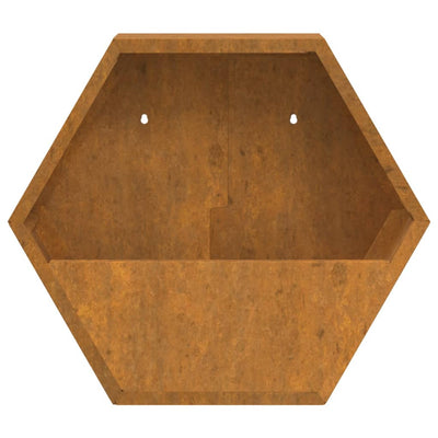 vidaXL Wall Planters 2 pcs Rusty Corten Steel 30x10x25 cm