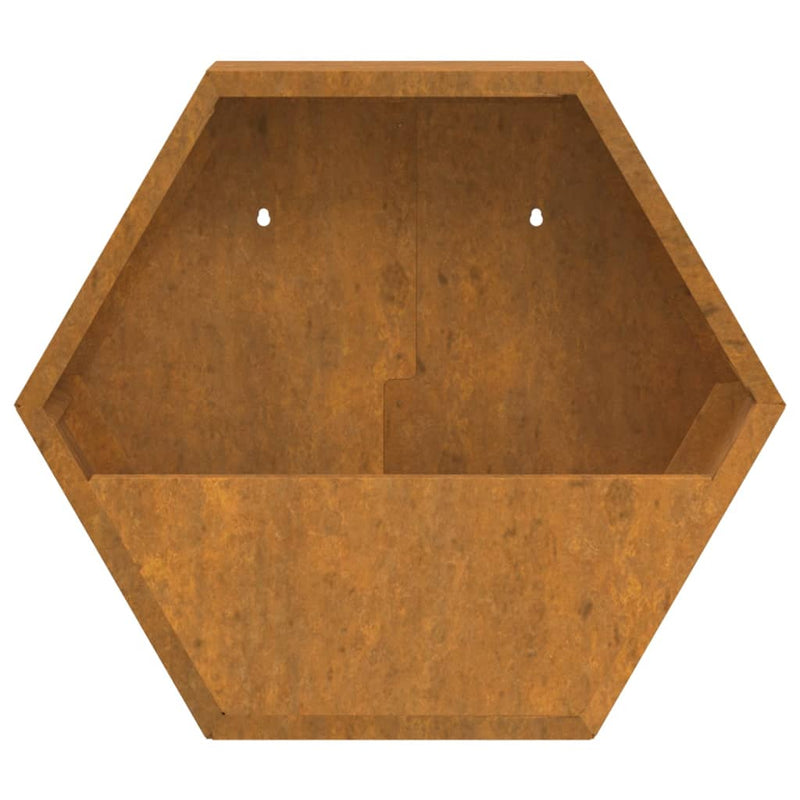 vidaXL Wall Planters 2 pcs Rusty Corten Steel 30x10x25 cm