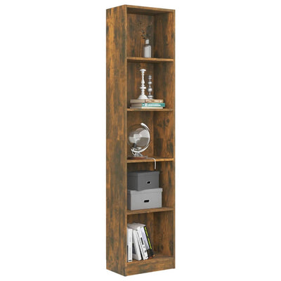 vidaXL 5-Tier Book Cabinet Grey Sonoma 40x24x175 cm Engineered Wood