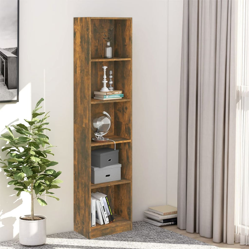 vidaXL 5-Tier Book Cabinet Grey Sonoma 40x24x175 cm Engineered Wood