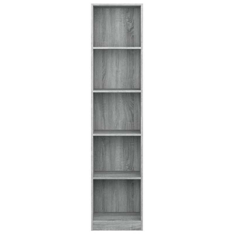 vidaXL 5-Tier Book Cabinet Grey Sonoma 40x24x175 cm Engineered Wood