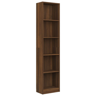 vidaXL 5-Tier Book Cabinet Grey Sonoma 40x24x175 cm Engineered Wood