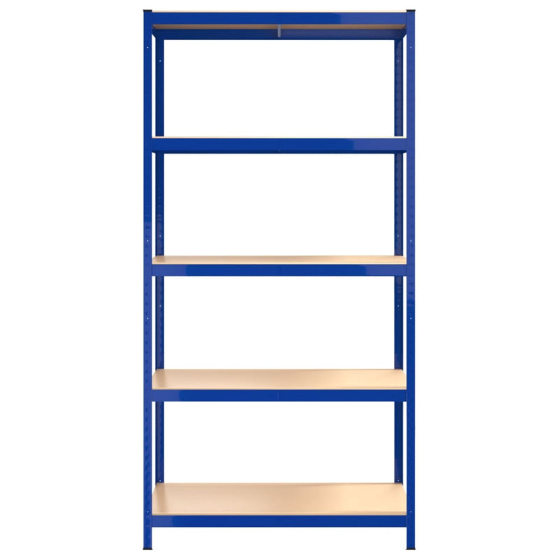 vidaXL 5-Layer Shelves 3 pcs Blue Steel&Engineered Wood