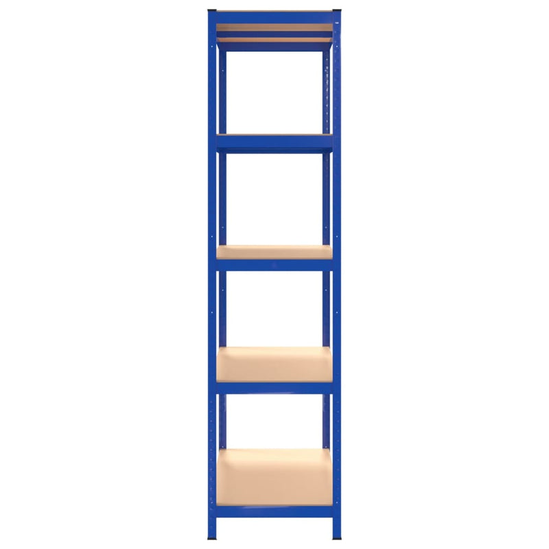 vidaXL 5-Layer Shelves 3 pcs Blue Steel&Engineered Wood