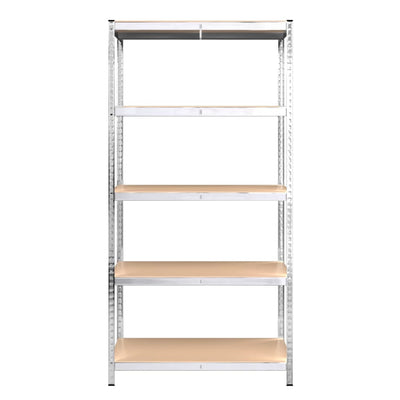 vidaXL 5-Layer Heavy-duty Shelves 2 pcs Grey Steel&Engineered Wood