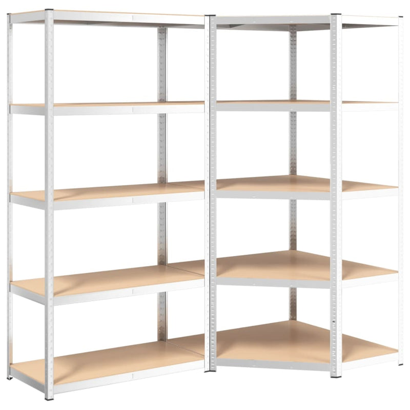 vidaXL 5-Layer Heavy-duty Shelves 3 pcs Grey Steel&Engineered Wood