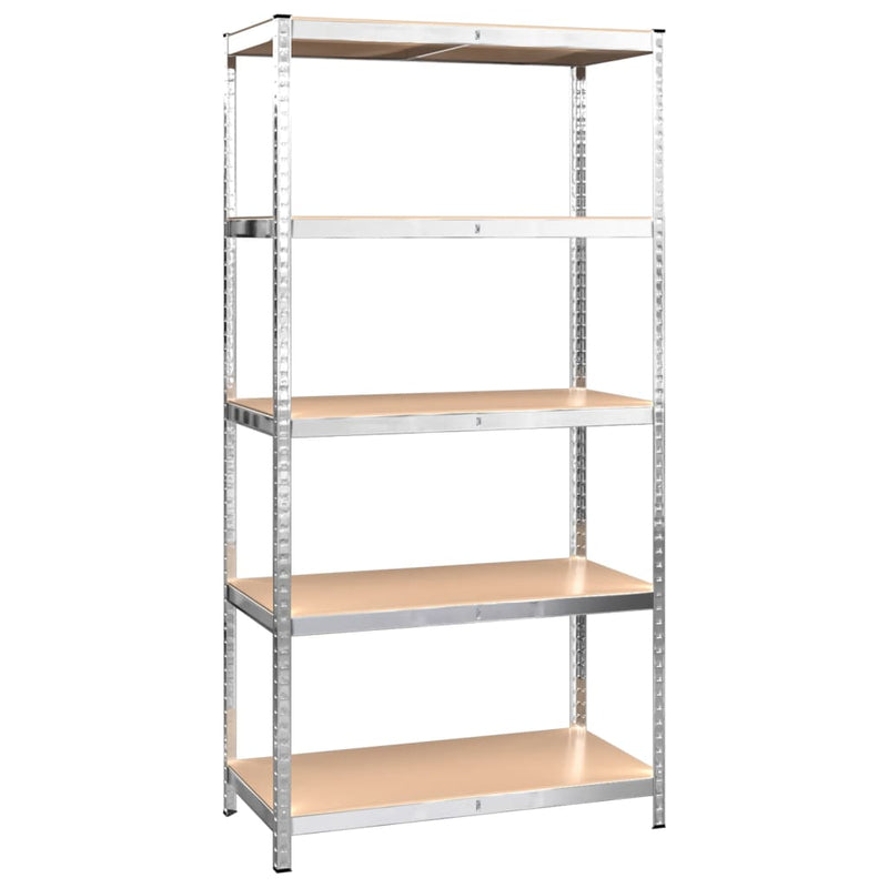 vidaXL 5-Layer Heavy-duty Shelves 3 pcs Grey Steel&Engineered Wood