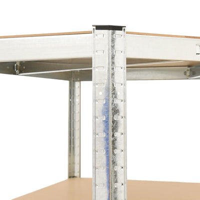 vidaXL 5-Layer Heavy-duty Shelves 3 pcs Grey Steel&Engineered Wood