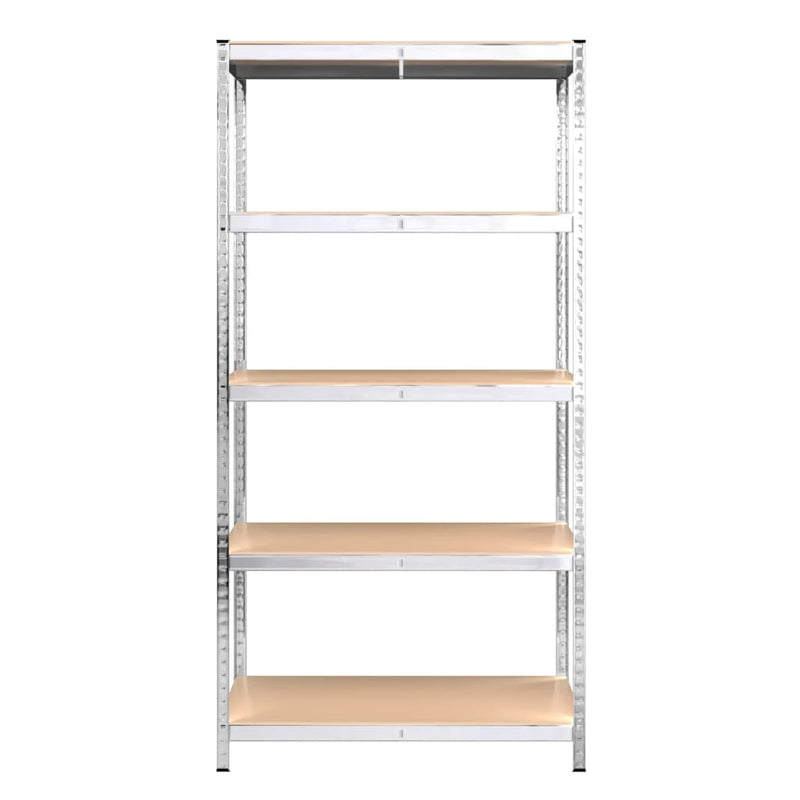 vidaXL 5-Layer Heavy-duty Shelves 3 pcs Grey Steel&Engineered Wood