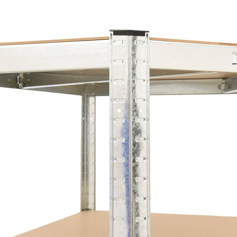 vidaXL 5-Layer Heavy-duty Shelves 3 pcs Grey Steel&Engineered Wood