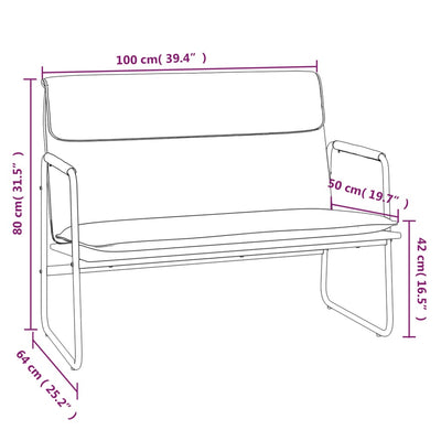 vidaXL Bench Cream 100x64x80 cm Fabric