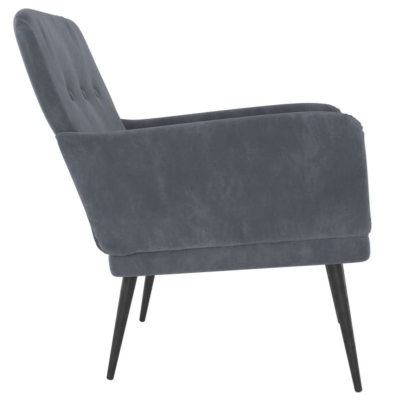 vidaXL Armchair Dark Grey 62x79x79 cm Velvet